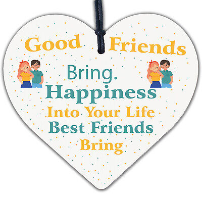 Best Friends Bring Prosecco Wooden Hanging Heart Plaque Novelty Alcohol Sign New