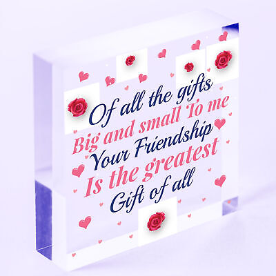 BEST FRIEND Gift Wooden Heart Friendship Plaque Birthday Valentines Gift For Her