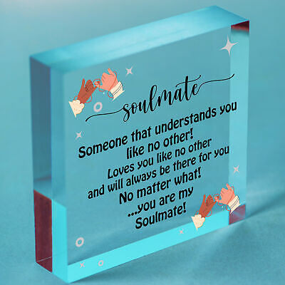 Soulmate Gift Wooden Heart Valentines Anniversary Gift For Him Her Women Men