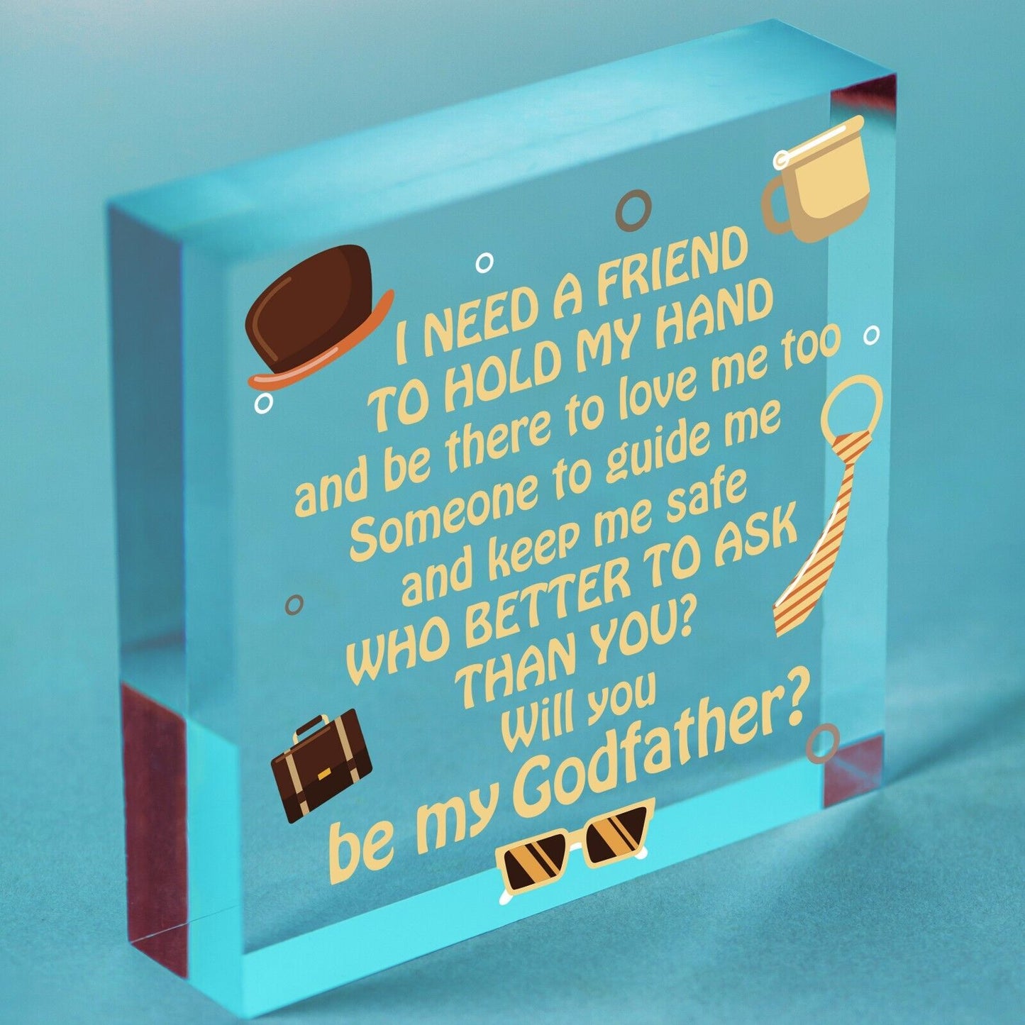 Will You Be My Godfather Gift For Friend Brother Wooden Heart Godparent Gifts