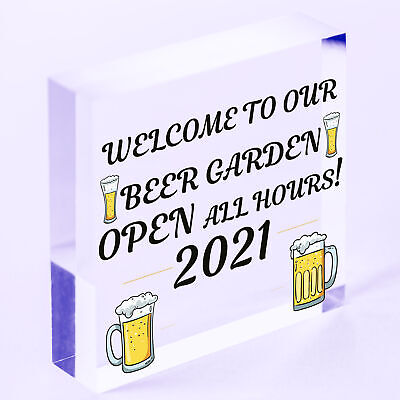 Beer Garden Welcome Sign Novelty Home Bar Sign Garden Decor Signs 2021 Gifts