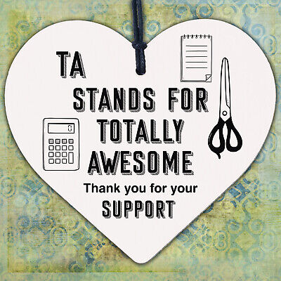 Teaching Assistant Gifts Wood Heart Thank You Gift Leaving School End Of Term