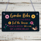 Hanging Garden Rules Sign For Garden Shed Wall Sign Home Decor Garden Plaques