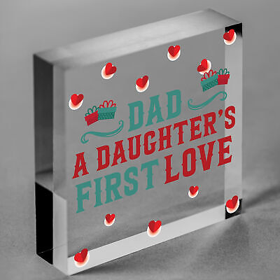 Dad Daughters First Love Gift Wood Keyring Dad Gifts From Daughter Fathers Day