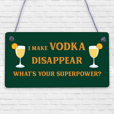 Funny Make Vodka Disappear Alcohol Gift Man Cave Home Bar Wall Plaque Pub Sign