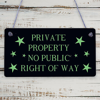 PRIVATE PROPERTY NO PUBLIC RIGHT OF WAY Outdoor Hanging Plaque NO PARKING Sign