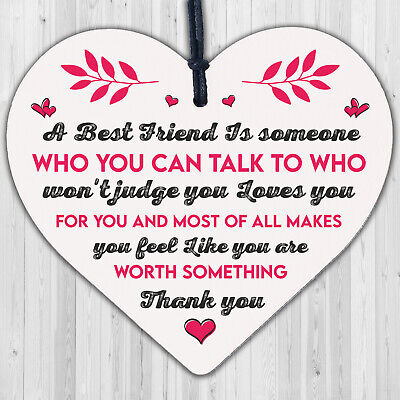 Thank You Gift For Best FRIEND Heart Christmas Friendship Gift Birthday Plaque