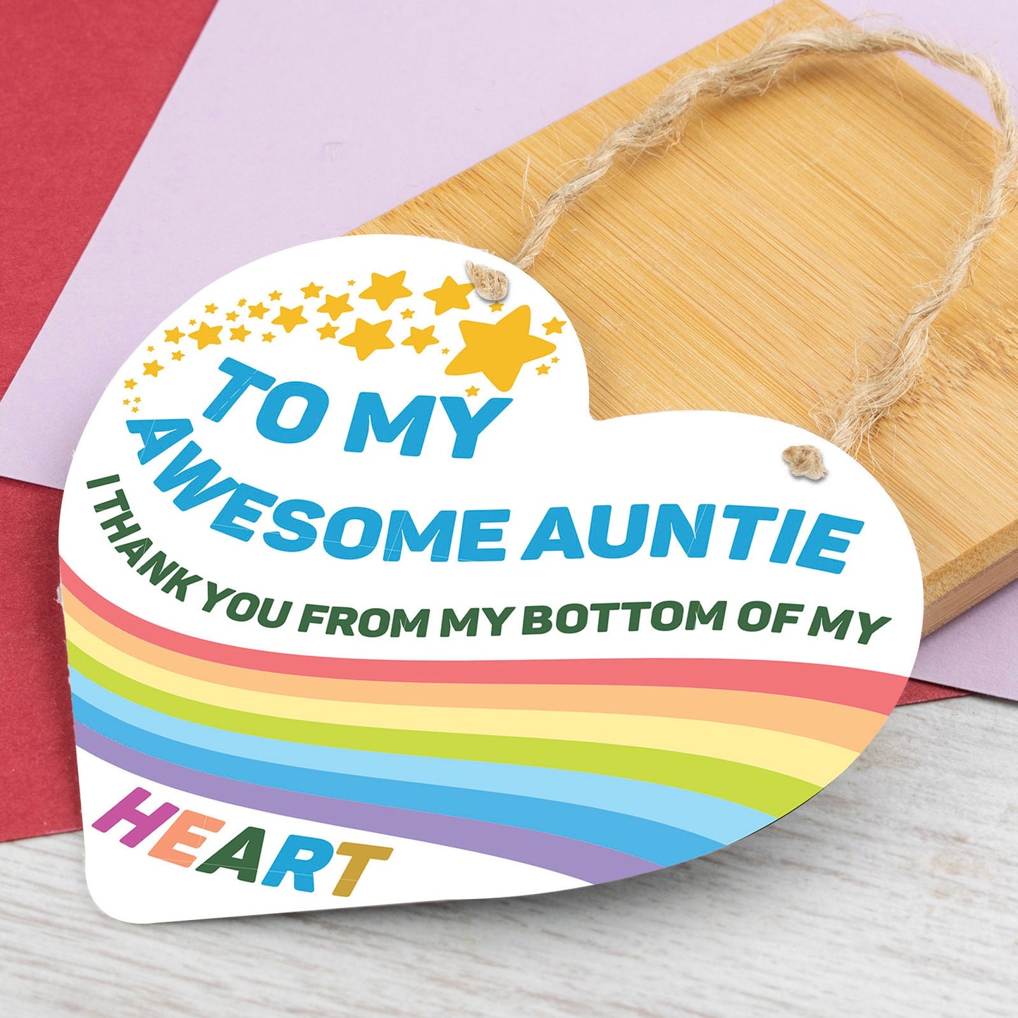 Auntie Hanging Sign Gifts For Birthday Christmas Heart Plaque