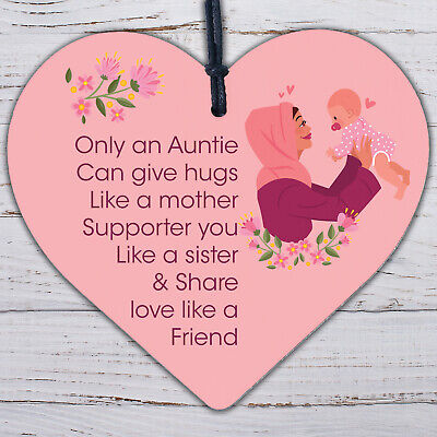 Auntie Wood Heart Gifts For Mothers Day Birthday Auntie Gifts From Niece Nephew