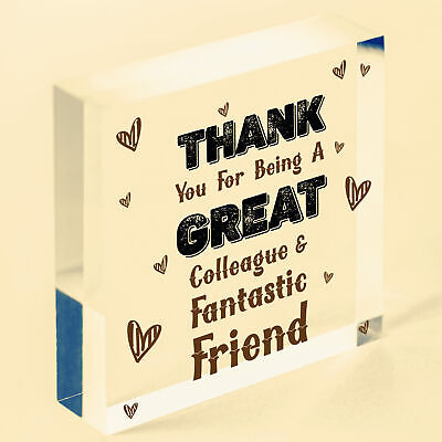 Great Colleague Friend Wooden Heart Sign Novelty Friendship Gift Leaving Job