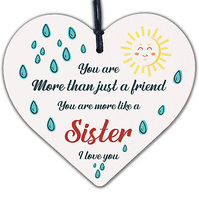 Special Friendship Gifts Hanging Wood Heart Birthday Gift For Best Friend Sister