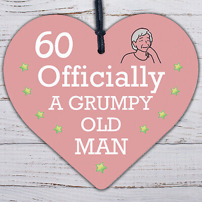 Rude 60th Birthday Funny Wooden Heart Birthday Gift For Dad Grandad Gift For Him