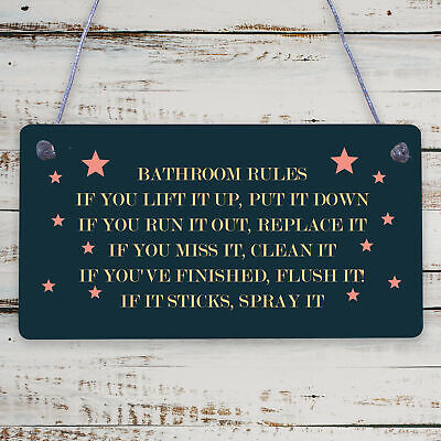 Bathroom Rules Sign Marble Theme Home Decor Bathroom Toilet Sign Home Gift