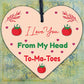 Valentines Day: LOVE YOU HEAD TOMATOES Wood Hanging Heart Sign Funny Kitchen