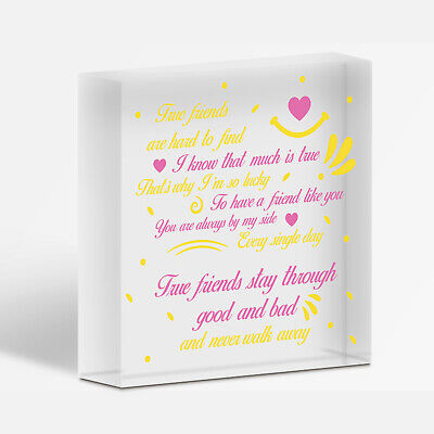 Friendship Best Friend Plaque Happy Birthday Heart Gift Mum Colleague Thank You