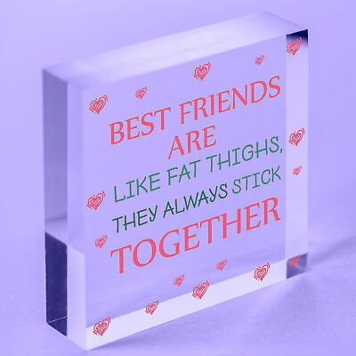 Best Friends Are Like Fat Thighs Novelty Wooden Hanging Heart Friendship Plaque