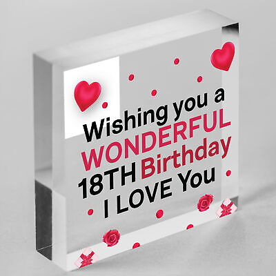 18th Birthday Wood Heart Card For Daughter Best Friend Sister Gift 18 Decoration