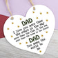 Dad I Love You Wooden Heart Fathers Day Gift Dad Birthday Gift From Daughter Son