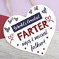 World's Greatest Farter Fathers Day Dad Wood Heart Sign Funny Birthday Gift