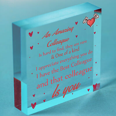 Colleague Leaving Gifts Thank You Gift Plaque Wooden Heart Sign Christmas Gift