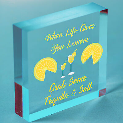 Lemons Tequila Man Cave Funny Home Bar Alcohol Hanging Plaque Friend Gift Sign