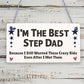 Best Step Dad Crazy Kids Novelty Wooden Hanging Plaque Fathers Day Love Gift