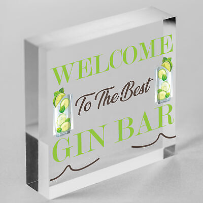 Best Gin Bar Sign Shabby Chic Home Bar Garden Summerhouse Sign Alcohol Gift