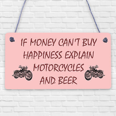 Beer Motorcycle Enthusiast Motorbike Man Cave Signs Garage Him Dad Grandad Gifts