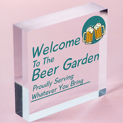 Welcome Sign Beer Garden Signs Wall Pub Garden Plaques Alcohol Friendship Gift