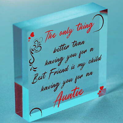 Sister Gift Hanging Heart Plaque Gift For Auntie Birthday Christmas From Niece