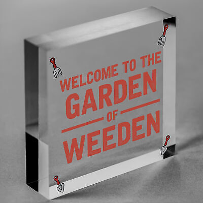 Garden Of Weeden Funny Gardening Shed Allotment Hanging Plaque Outdoor Home Sign