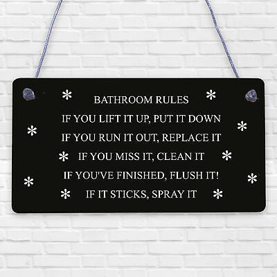 Bathroom Rules Sign Marble Theme Home Decor Bathroom Toilet Sign Home Gift