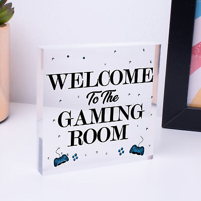 Gaming Room Sign Welcome Sign For Man Cave Boys Bedroom Gamer Gift