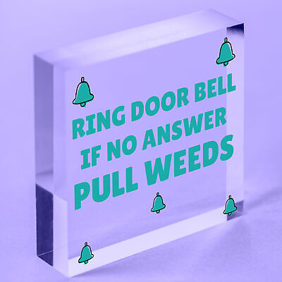 Funny Ring The Door Bell Wall Door Gate Sign Garden Shed Mum Home FRIEND Gift