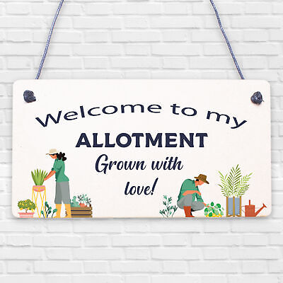 Allotment Sign Engraved Wooden Plaque For Garden Shed Family Gift Home Signs