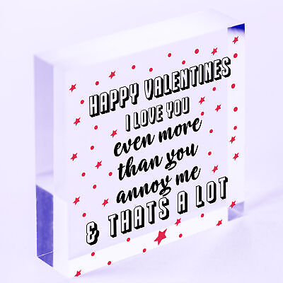 Love You Plaque Funny Valentines Gift For Him Valentines Day Card Wife Husband