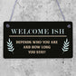 Welcome Sign WELCOME ISH Hanging Door Sign Funny Wall Decor Home Sign