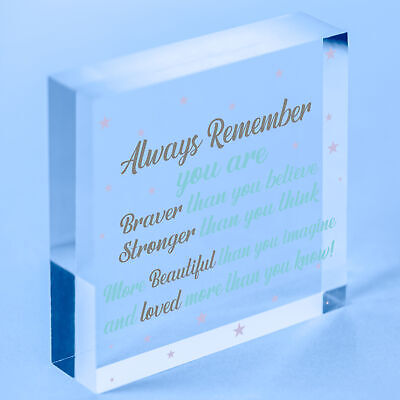 Braver Stronger Beautiful Quote Wallet Insert Friendship Gift Birthay Christmas