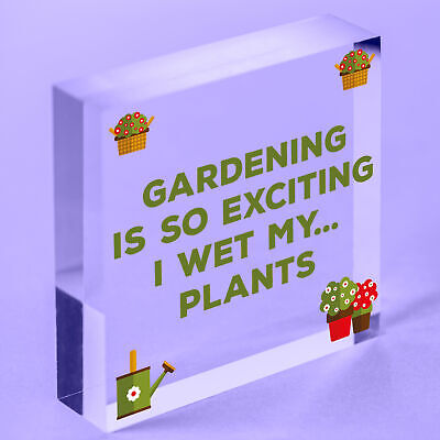 Gardening So Exciting Funny Novelty Garden Shed Sign Plaque Friendship Gift