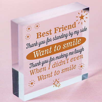 Thank You Friendship Sign Best Friend Plaque Gift Shabby Chic Wood Hanging Heart