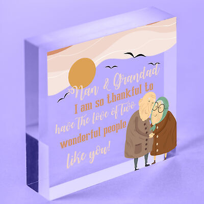 Birthday Christmas Gift For Nan And Grandad Wood Block Thank You Gift Keepsake