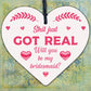 Sh*t Just Got Real Bridesmaid Wooden Heart Wedding Invites Bride Keepsake Gifts