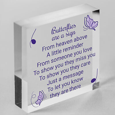 Butterfly Memorial Bereavement Family Mum Dad Nan Grandad Love Plaque Sign