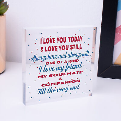 Soulmate Wooden Heart Gifts For Him Her Anniversary Gift Wife Husband Boy Girl