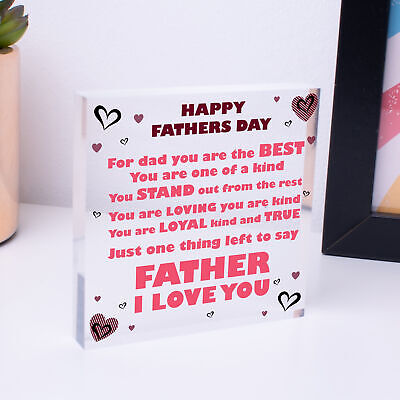 Stand Out Dad Daddy Wooden Wall Hanging Heart Fathers Day Love Gift Sign Plaque