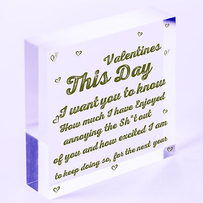 Funny Valentines Gift For Your Boyfriend Girlfriend Husband Wife Keepsake Plaque