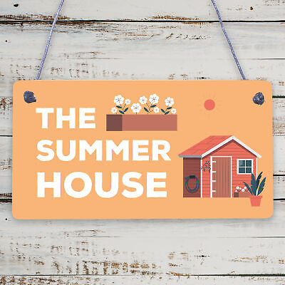 The Summer House Plaque Garden Shed Hanging Wall Door Decor Sign Gifts For Her