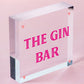 Vintage The Gin Bar Hanging Plaque Home Bar Gift Man Cave Signs Kitchen Pub