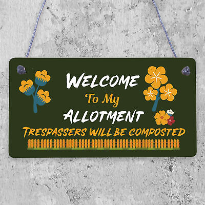 Welcome To My Allotment Garden Sign Outdoor Plaque Gift Dad Grandad Grandma