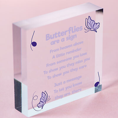 Butterfly Memorial Bereavement Family Mum Dad Nan Grandad Love Plaque Sign